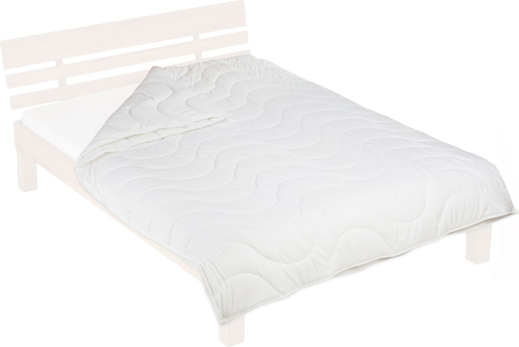 Relaxdays Bettdecke, 155x220 cm, 4 Jahreszeiten Decke, Standard 100, Polyester, Schlafdecke Sommer, Winter, weiß