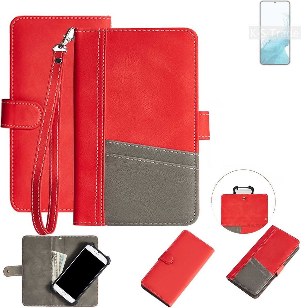 K-S-Trade Handy Schutzhülle für Samsung Galaxy S22+ Exynos Hülle Portemonnee Brieftasche Klapphülle Kartenfächer Flip Wallet Case Etui