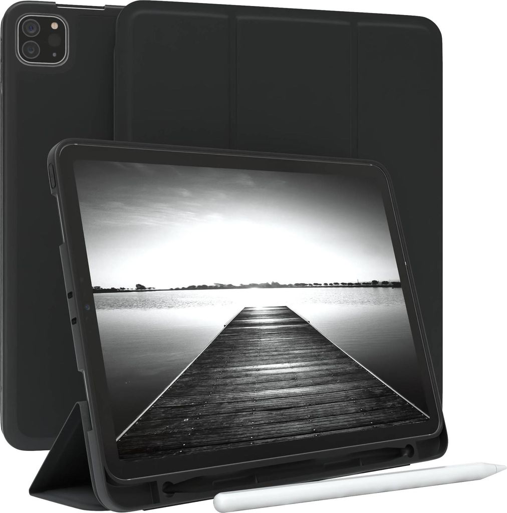 EAZY CASE Smartcase mit Stifthalter für Apple iPad Pro 11" (2018/2020/2021) Hülle mit Stifthalterung, Tablet Cover aufstellbar 11 Zoll in Schwarz
