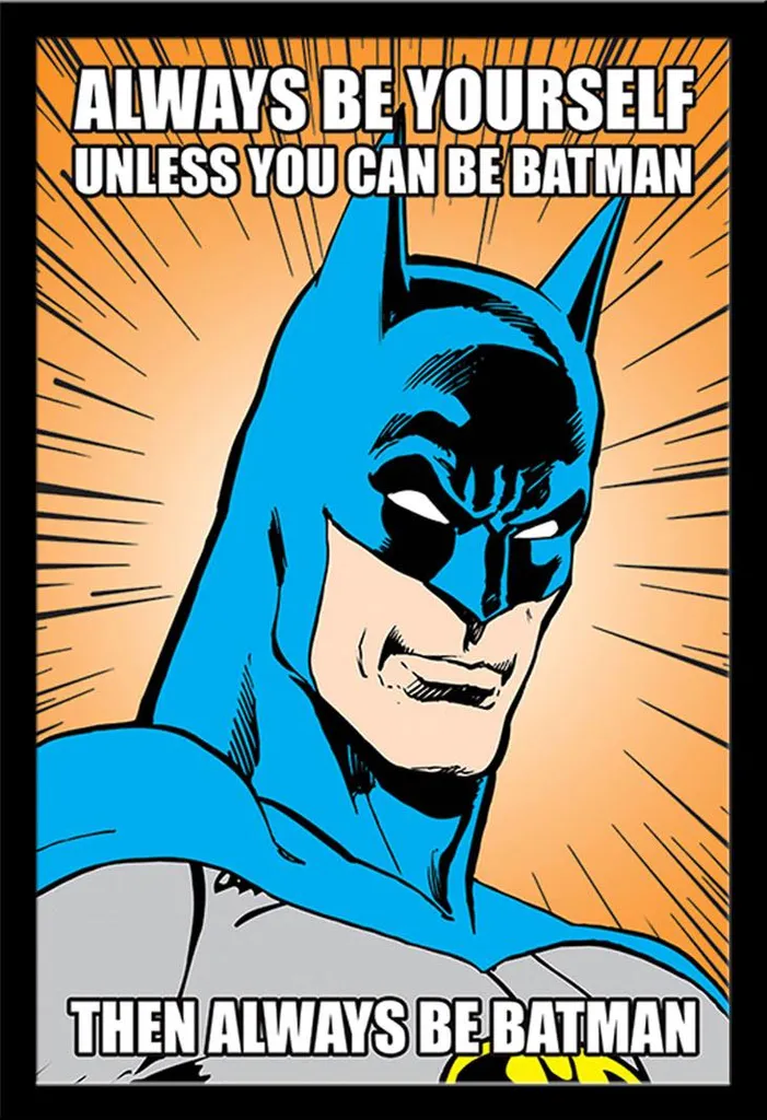 Décoration murale Batman pour chambre et bureau avec cadre noir MDF