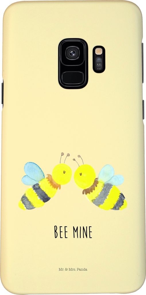 Mr. & Mrs. Panda Samsung Galaxy S9 Handyhülle Biene Liebe - Gelb Pastell - Geschenk, Handy Case, Cover, Schutzhülle, Hülle, Smartphone
