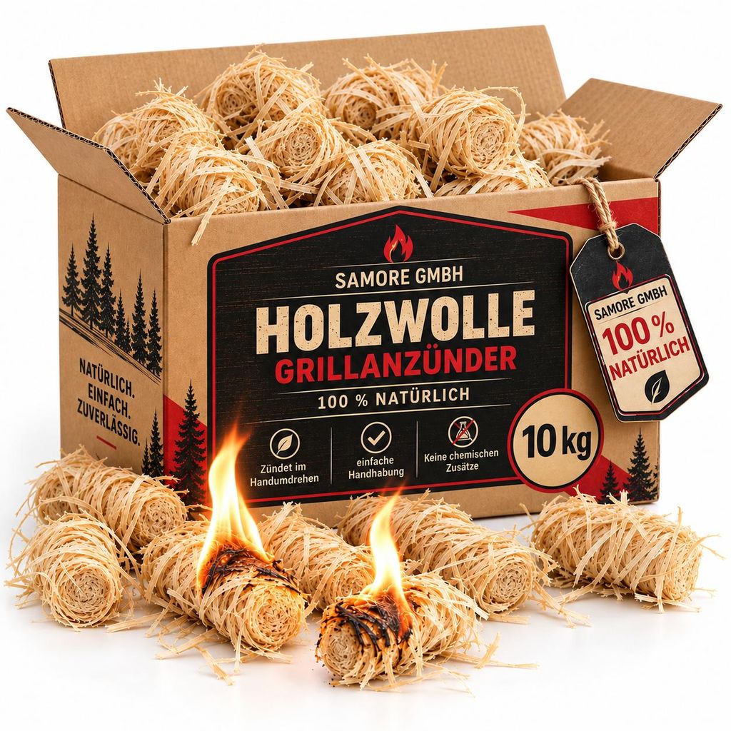 10 kg Grillanzünder Holzwolle ca. 800 Stck Marke Samore Produktbild 