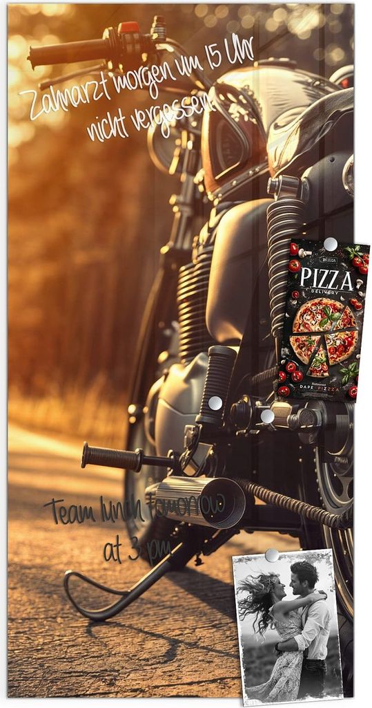 Magnettafel 50x100cm Pinnwand Whiteboard beschreibbar - Motorradsonne