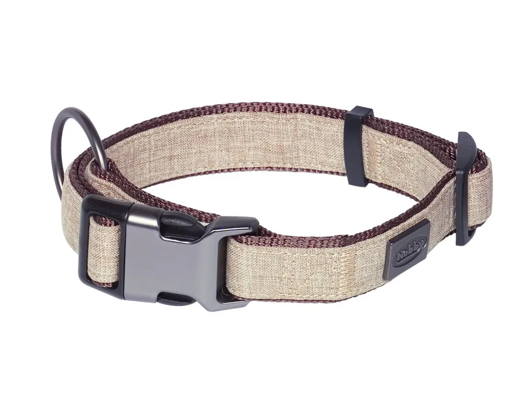 Collier Chien Robuste Marron Nobby Linen Deluxe - Ajustement 45-65 cm