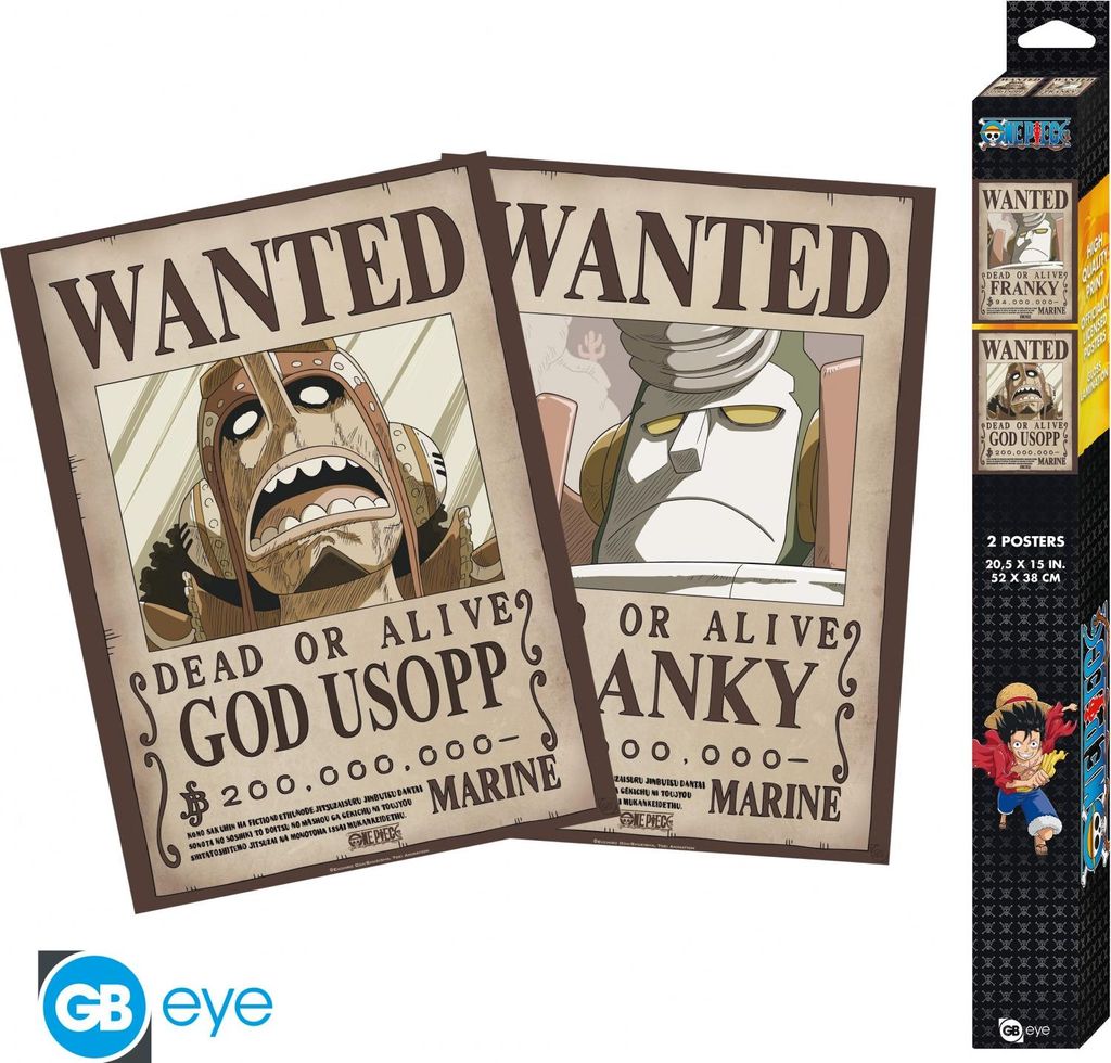 Jeu d'affiches One Piece : Affiches Chibi - Wanted Usopp & Image du produit 