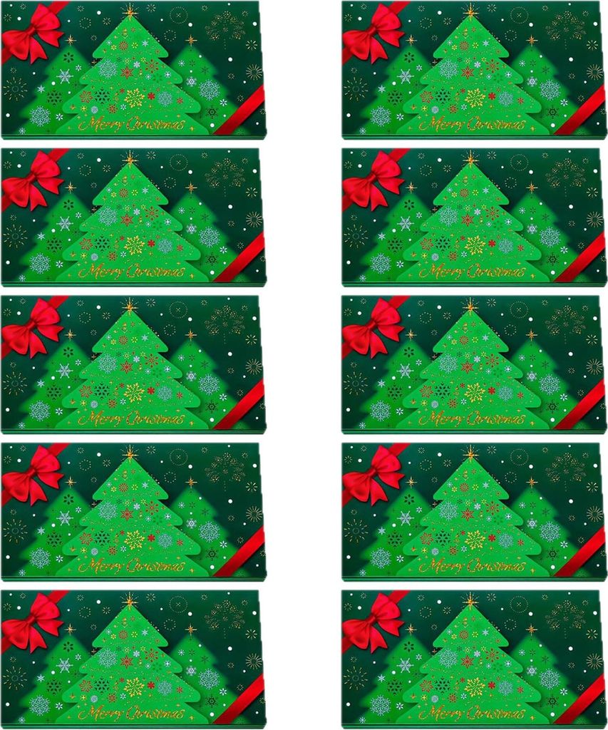 Weihnachtskarten mit Geldscheinfach, faltbare Geschenkumschläge mit Geldscheinfach, DIY-Weihnachtsgrußkarten zum Schenken und für die Partydekor...