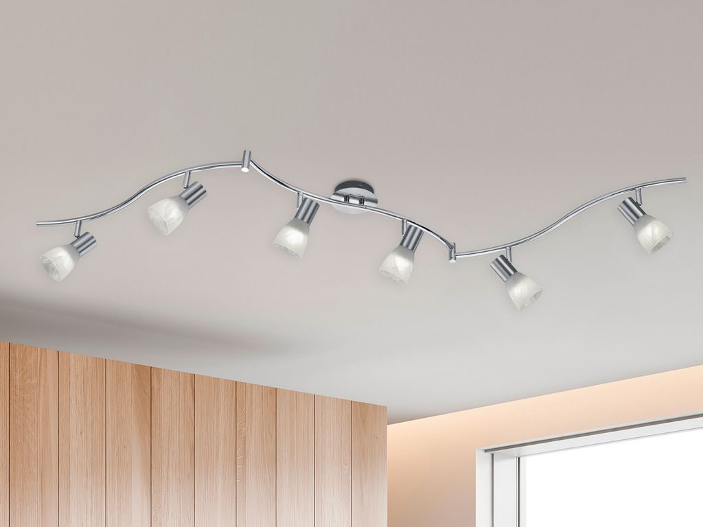 Stropní LED svítidlo 6 plamenů stříbrné otočné pro obývací Obrázek produktu 
