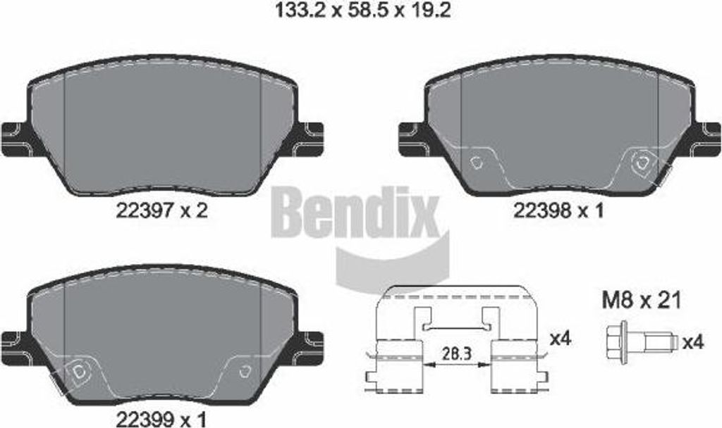 BENDIX Braking BPD1256 Bremsbelagsatz, Scheibenbremse OE 77367628 kompatibel mit Tipo