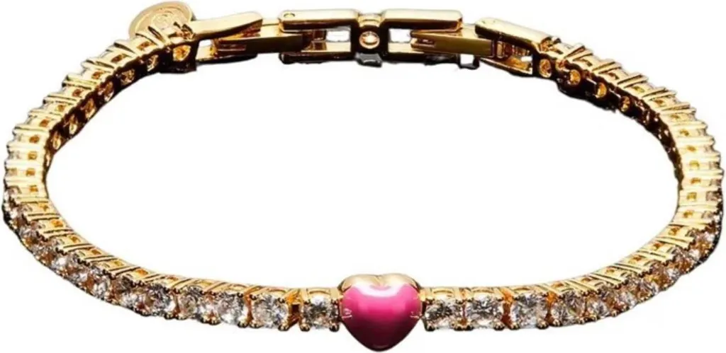 Bracelet doré Chiara Ferragni J19AWD08 avec cœur émail et cristaux