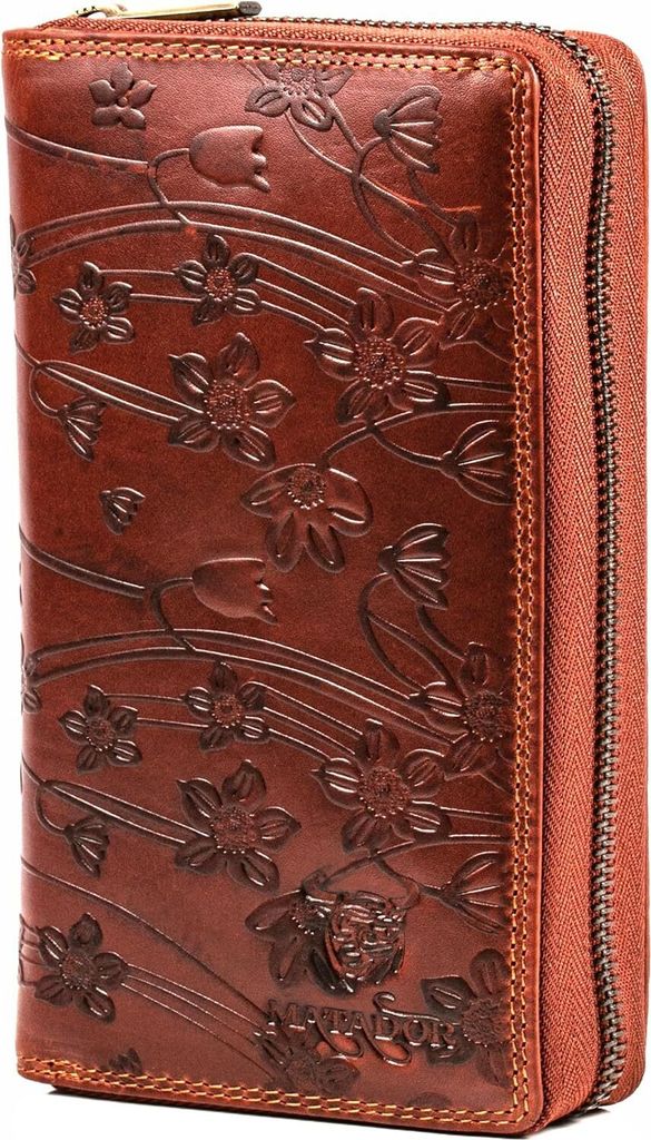 Damen – Echtleder mit 18 Kartenfächern | er RFID Schutz | Portemonnaie Damen Gross | Brieftasche Damen | Geldbörse Damen Leder | Geldbeutel