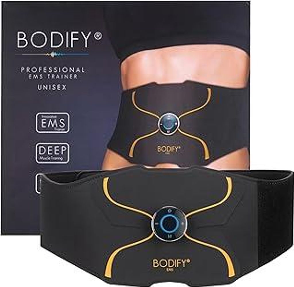 BodifyEMS Bauchtrainer Pro - Gezielte Stimulation der Bauch Muskulatur! - Muskelaufbau - Bauchtrainer - Stimulationsgerät Bauch Muskeln - Bauchmus...