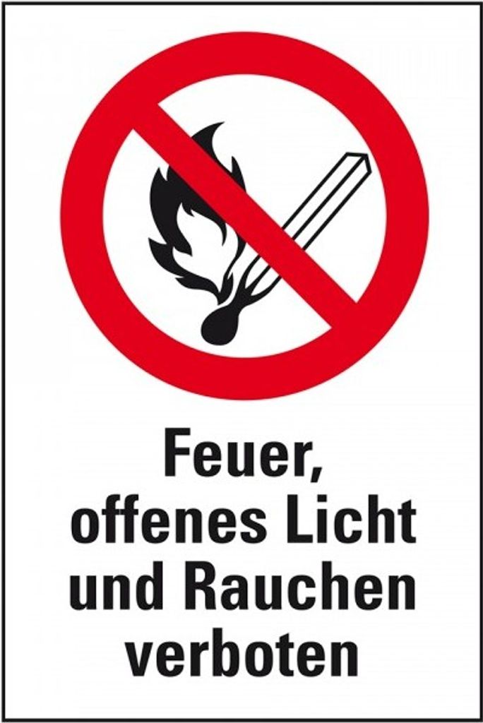 Dreifke Schild I Verbots-Kombischild Feuer, offenes Licht und Rauchen verbot...