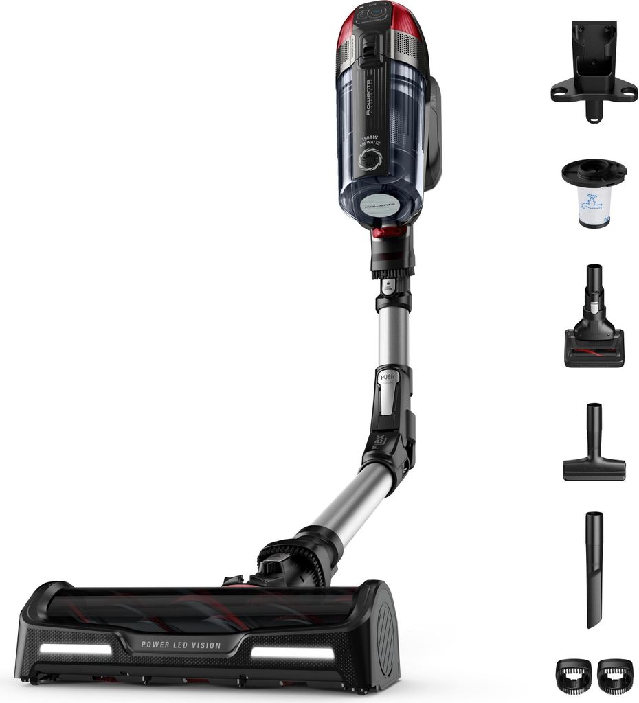 Rowenta RH98A7, 2-in-1-Stabstaubsauger, Beutellos, Rot, Produktbild 