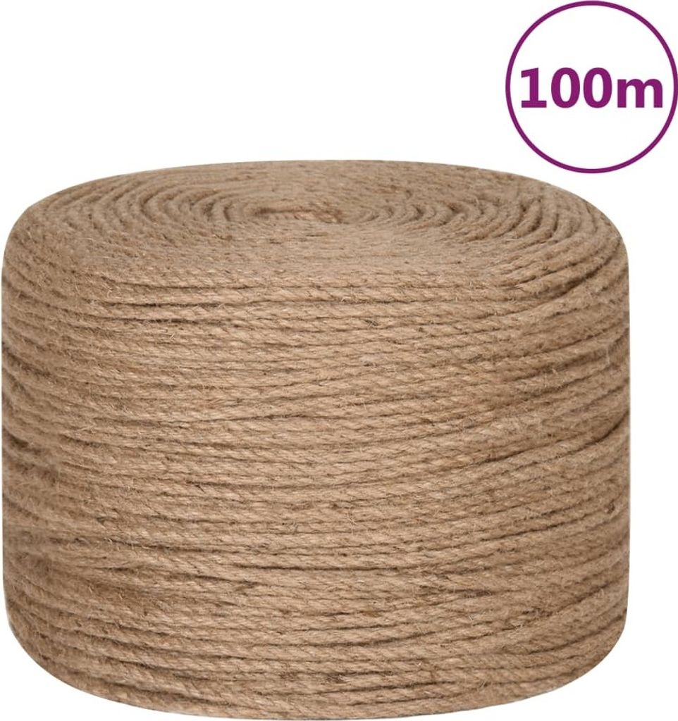 vidaXL Corde de jute 100 m de longueur 8 mm d'épaisseur Image du produit 
