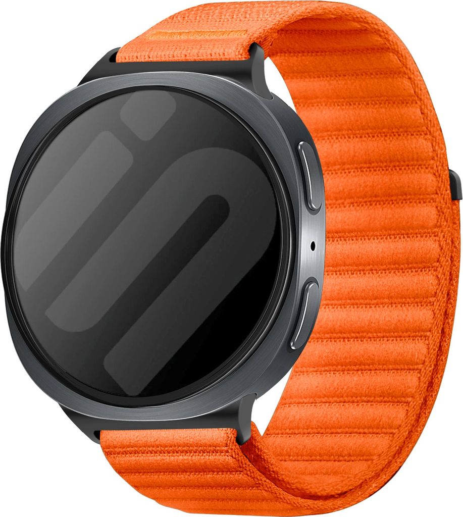 Strap-it Wave Nylonband mit Klettverschluss - passend für Samsung Galaxy Watch 8 - 40mm / Galaxy Watch 8 - 44mm / Galaxy Watch 8 Classic (orange)