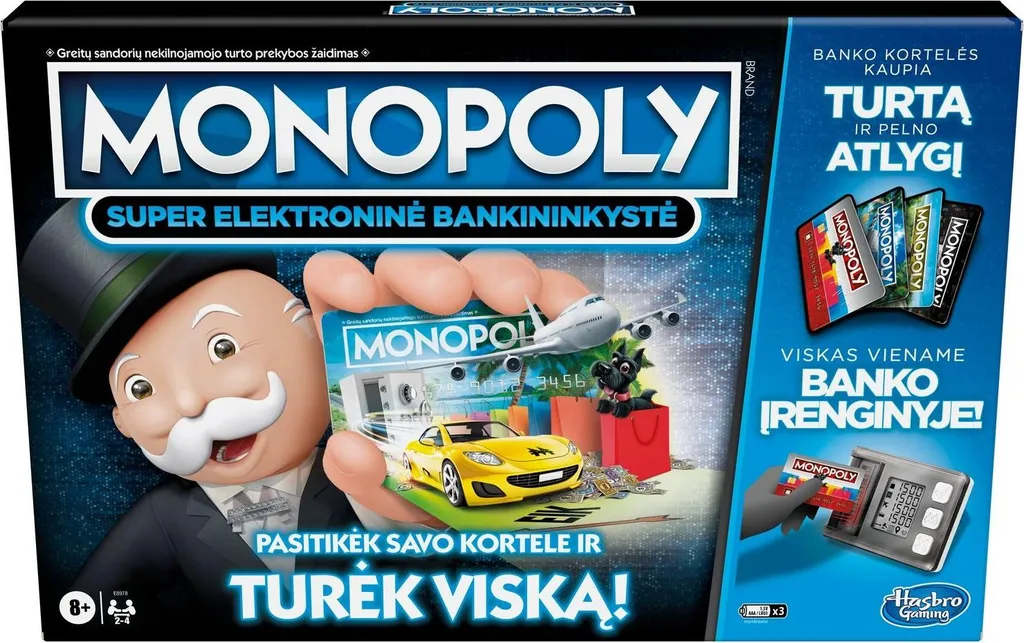 Jeu de Famille Monopoly Super Electronic Banking pour Soirées en Lituanien