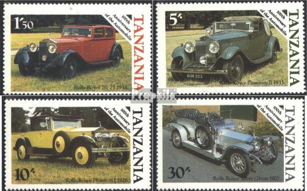 Briefmarken Tansania 1986 Mi 309-312 (kompl.Ausg.) postfrisch 100 Jahre Automobile