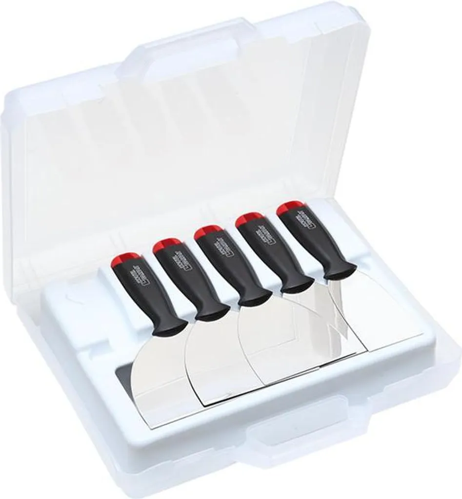 Kit de 5 couteaux à enduire pour plaquiste avec mallette de transport