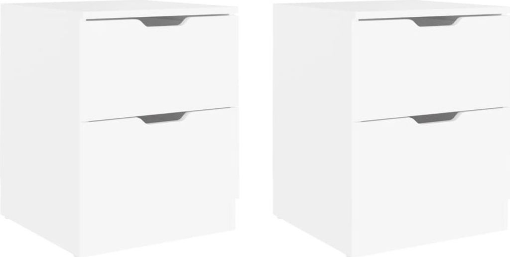 Nachttische 2 Stk. Weiß 40x40x50 cm Spanplatte