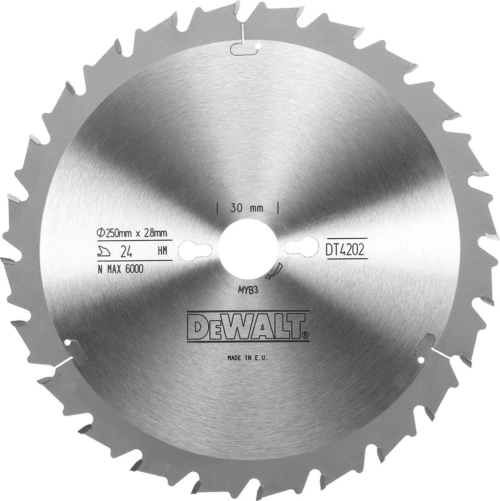 Lame de scie circulaire pour bois 250mm 24 dents Dewalt série stationnaire - 4