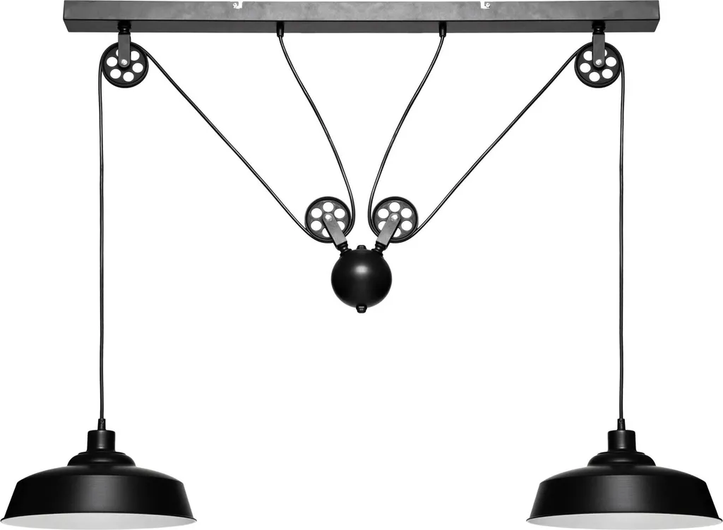 Lustre suspension moderne EZIO métal noir 60cm style industriel chic