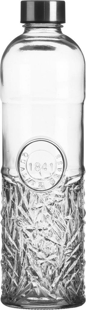 Stilvoll Wasser trinken - Oriental 1 Liter Glas Wasserflasche mit Schraubverschluss, luftdicht, Trinkflasche für Wasser, Saft im Kühlschrank, Vin...