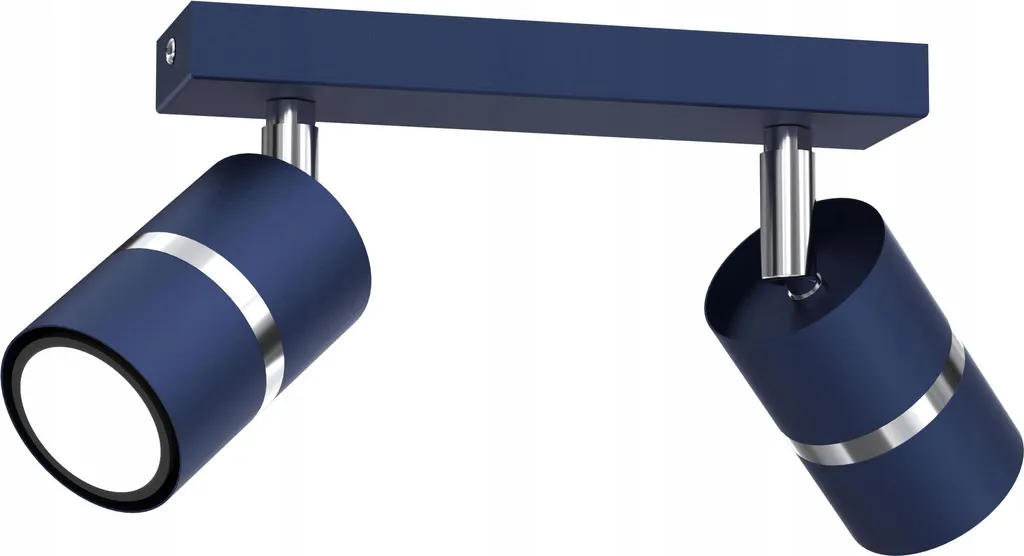 Rampe de 2 Spots LED Orientables Bleu Marine pour Éclairage Intérieur