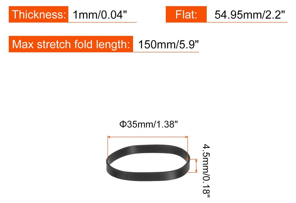 100 Stš¹ck Elastische Silikongummiringe 54.95mm fš¹r Kabelwickel Schwarz