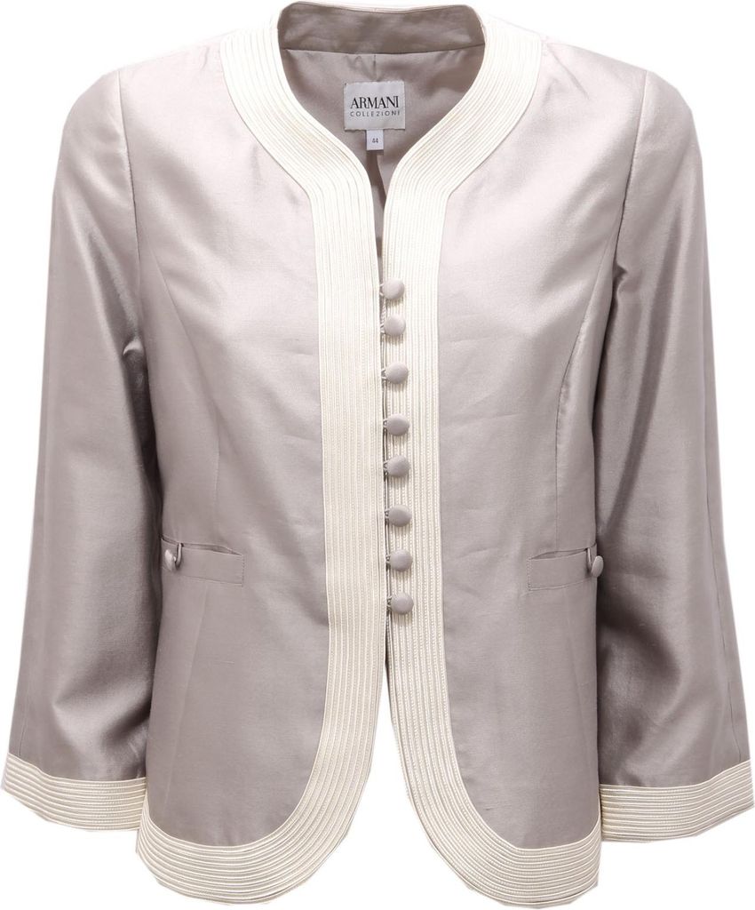 6019AC giacca donna ARMANI Vintage-Effekt Seide/Baumwolle 3/4 Ärmel Jacke Frau
