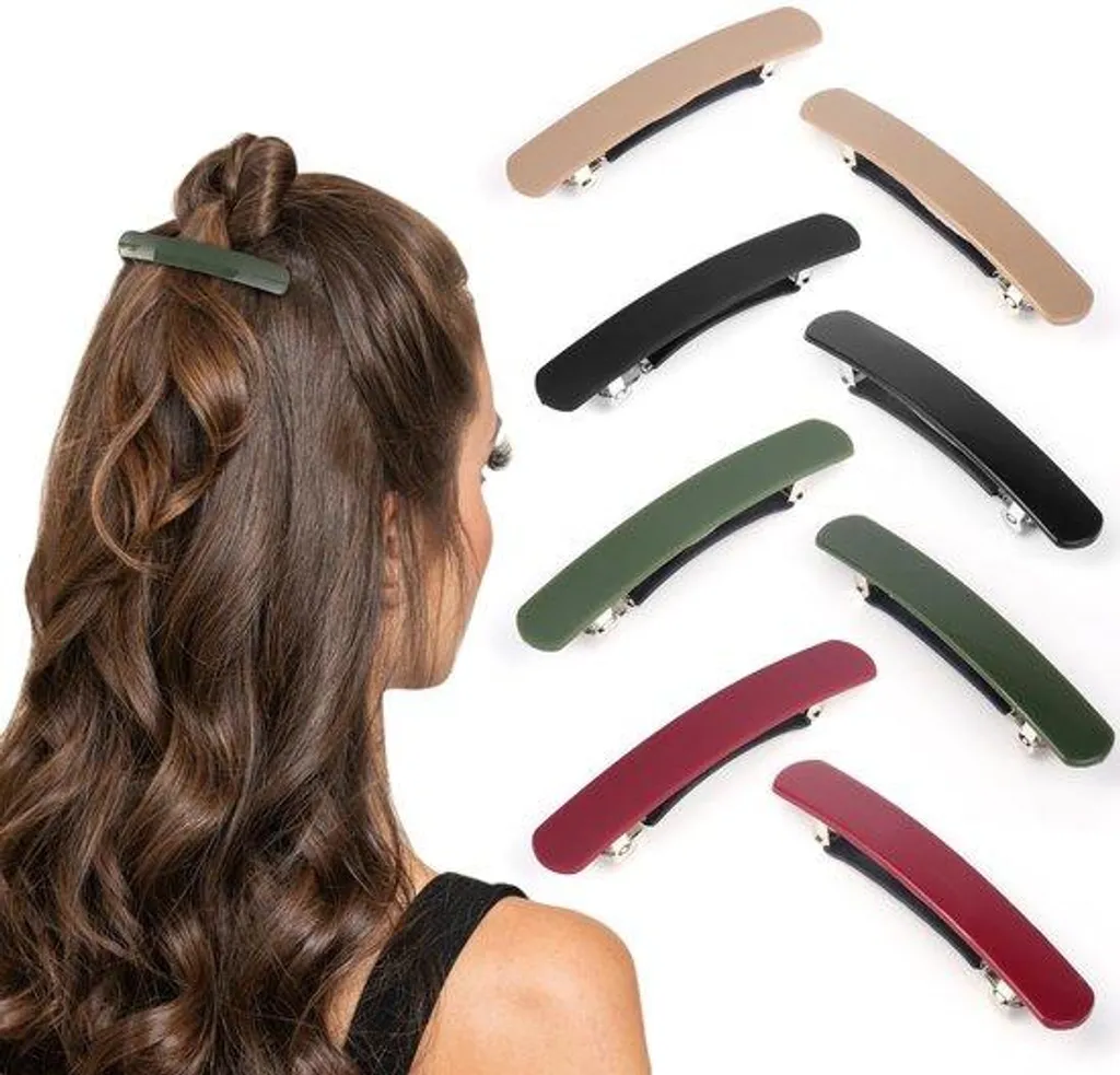 Lot de 8 Barrettes de Coiffure Automatiques Longues Spécial Bureau