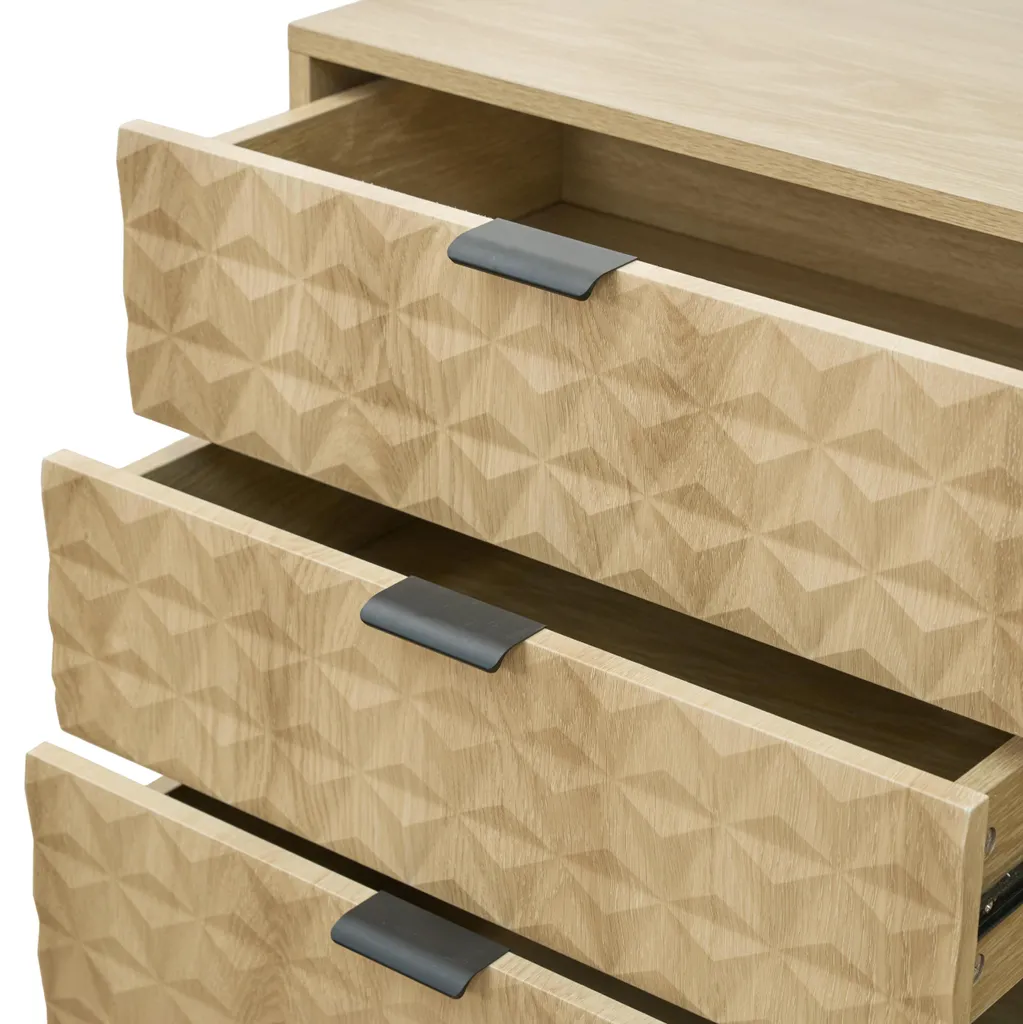 Commode à 6 tiroirs bois clair Dave par Oviala | Meuble chic