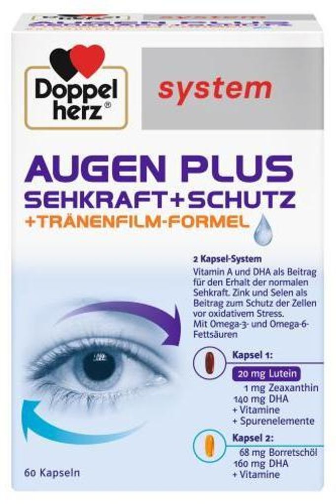 Doppelherz Augen plus Sehkraft+Schutz system Kaps. 60 St Produktbild 