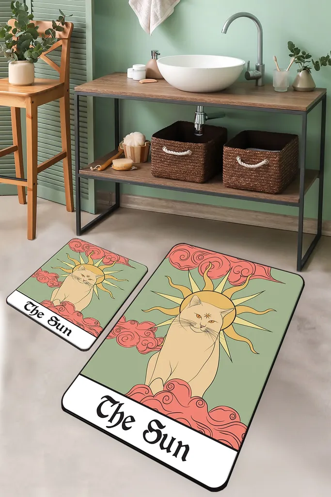 Mijolnir Sunny The Sun Lot de 2 Tapis de Bain Multicolore 50 x 60 cm