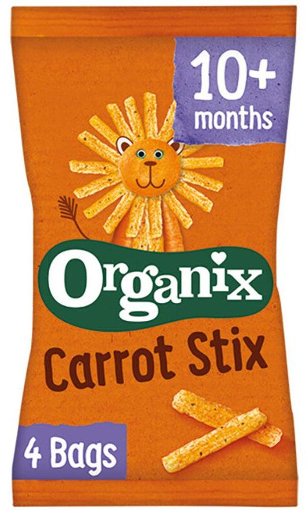 Organix Maïs Sticks Mrkev 4x60g, svačina pro miminka od 10 Obrázek produktu 