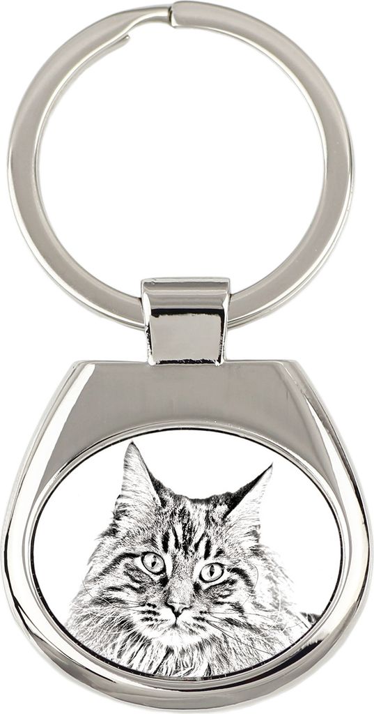 Maine Coon - Schlüsselanhänger mit Katze, Anhänger mit Aufdruck, personalisierter Anhänger der Marke Art-Dog