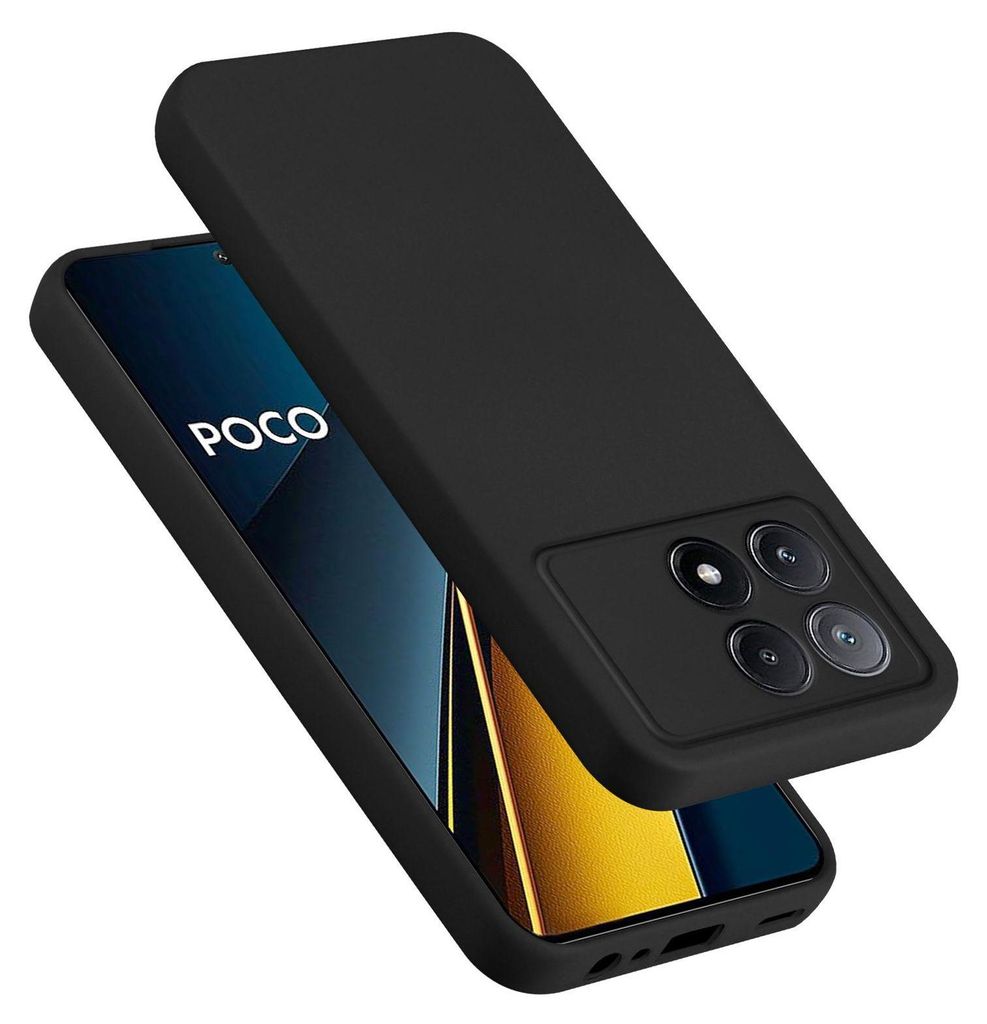 A black phone case is shown on a white background, with the phone inside the case visible.