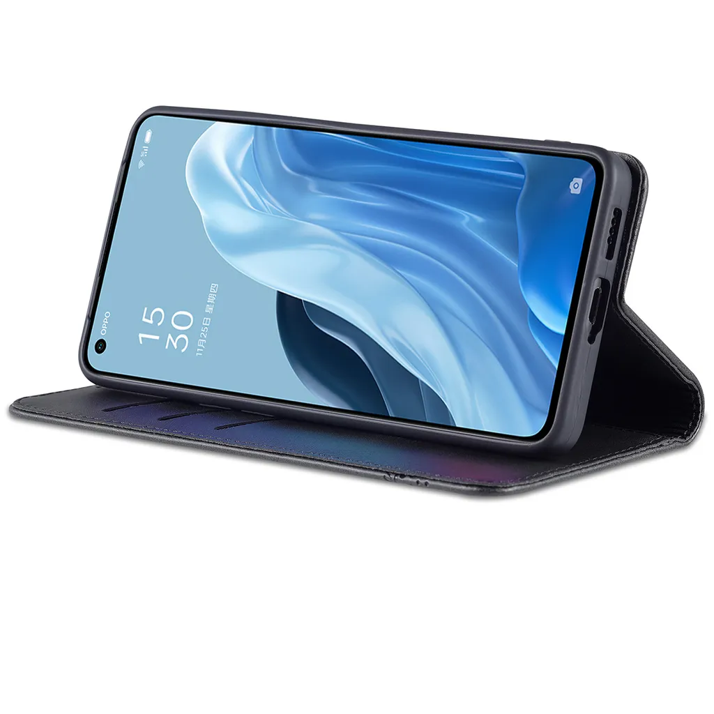 OPPO Reno7 Pro 5G Custodia Flip Nera: Protezione Smart e Funzione Stand - 4