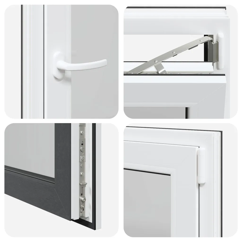 Fenêtre de cave RISOR 60 x 80 cm en PVC gris anthracite double vitrage