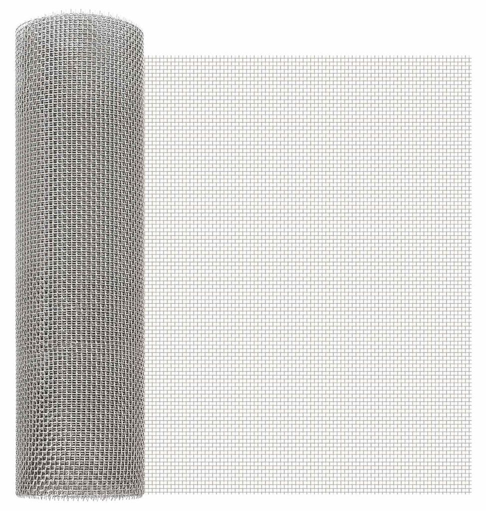 vidaXL Mesh Bildschirm 40 x 200 cm 6 Mesh Edelstahl 201 Silber