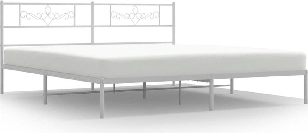 vidaXL Bettgestell mit Kopfteil Metall Weiß 200x200 cm
