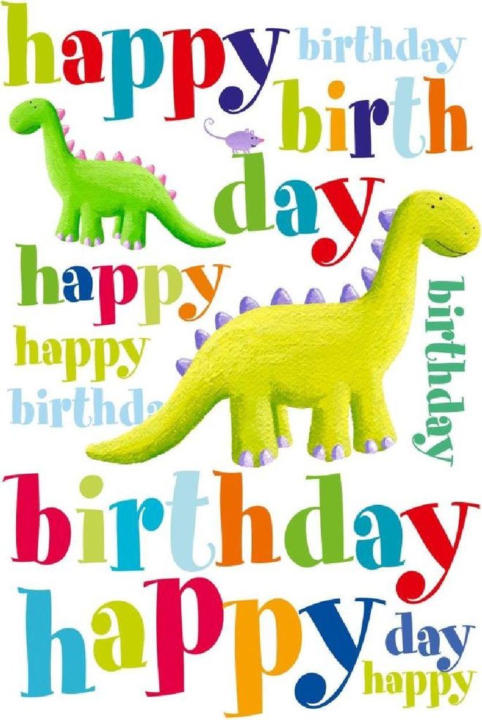 Artebene Karte Präge-Birthday-Dino in Schwarz Größe 15x20 cm