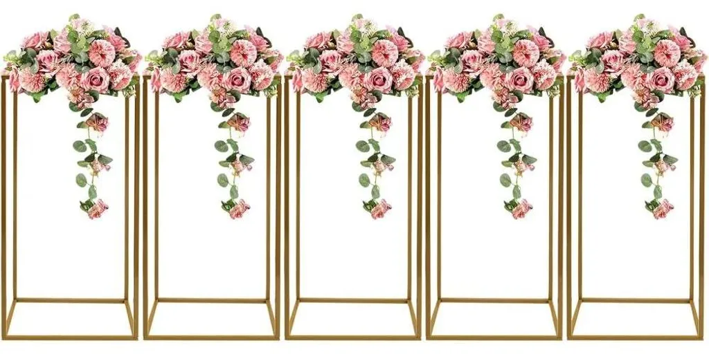 Optimisez l'espace avec ce support fleurs métal or anti-basculement - 2