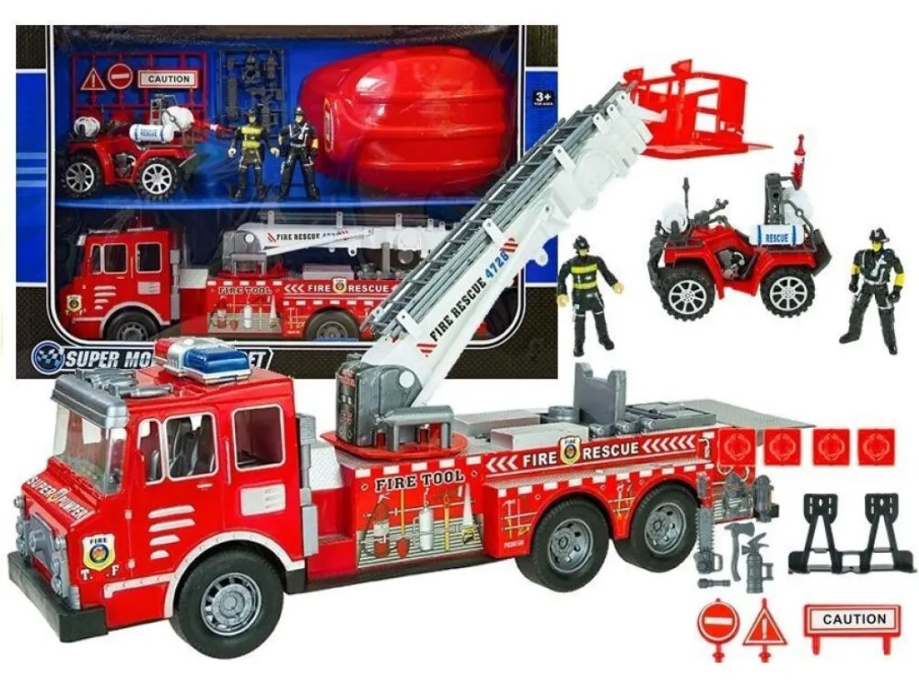 Véhicule d'Intervention Quad de Pompier avec Figurine et Casque Enfant