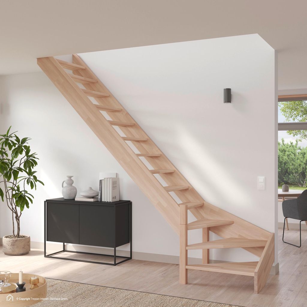 Holztreppe Intercon Casablanca | Buche | 1/4 gewendelter Produktbild 