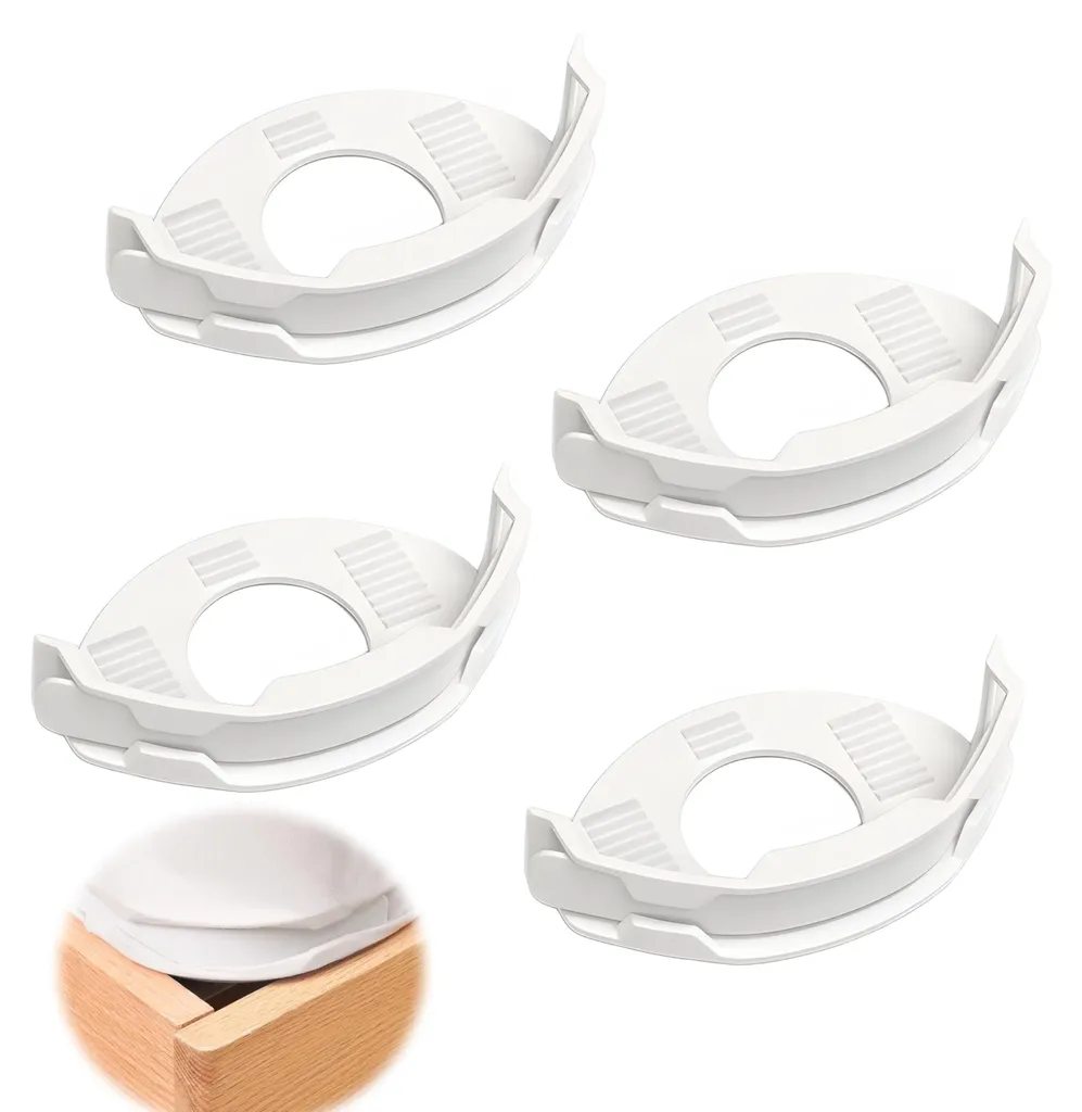 Lot de 4 attaches pour draps blancs clips réglables lits King Size