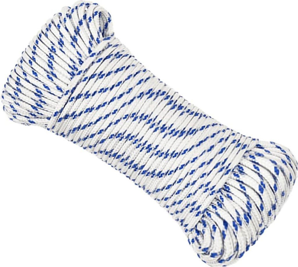 vidaXL Bootsseil Weiß 3 mm 25 m Polypropylen