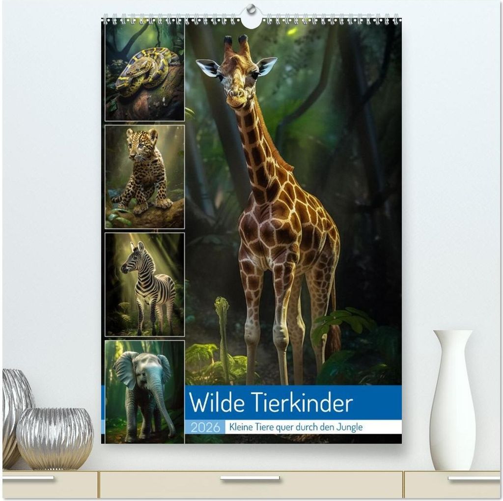 Wilde Tierkinder (hochwertiger Premium Wandkalender 2026 DIN A2 hoch), Kunstdruck in Hochglanz