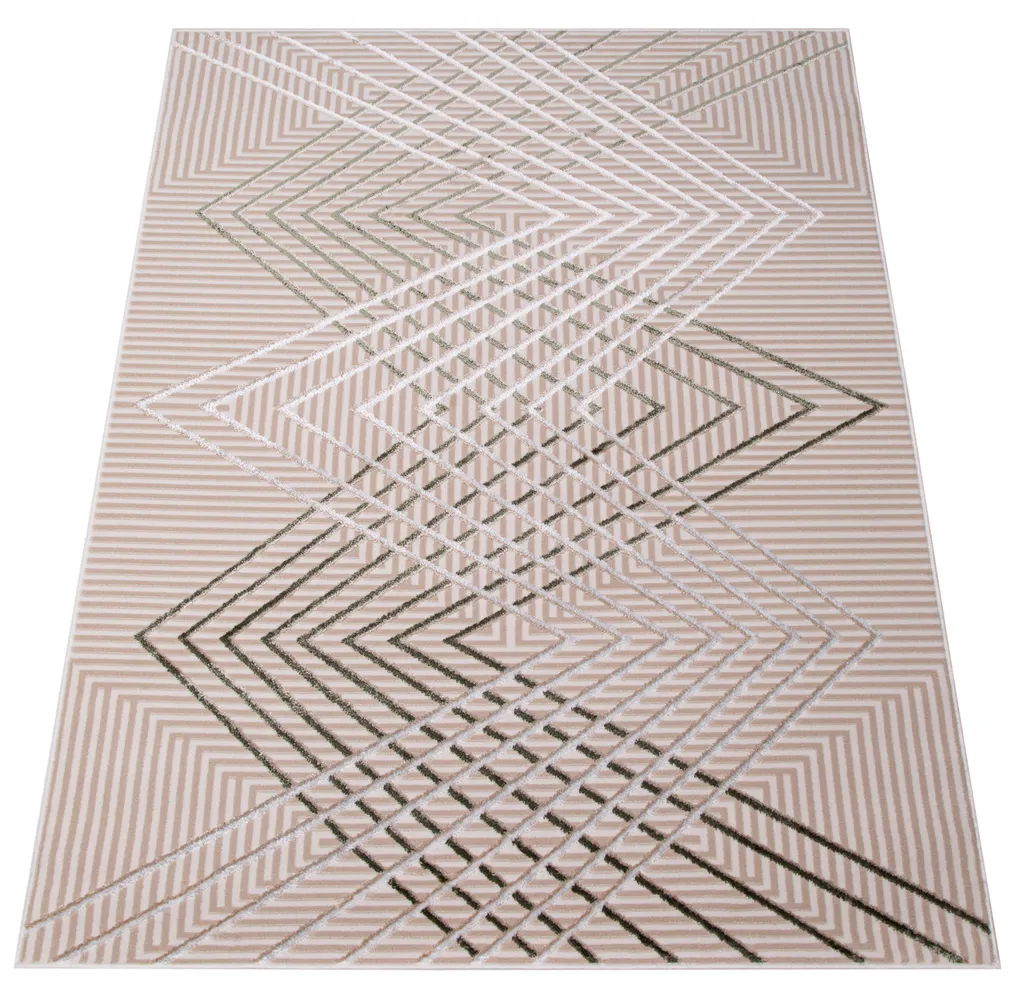 Tapis Crystal Moderne Vert Clair et Beige pour Salon de 80 x 150 cm - 7