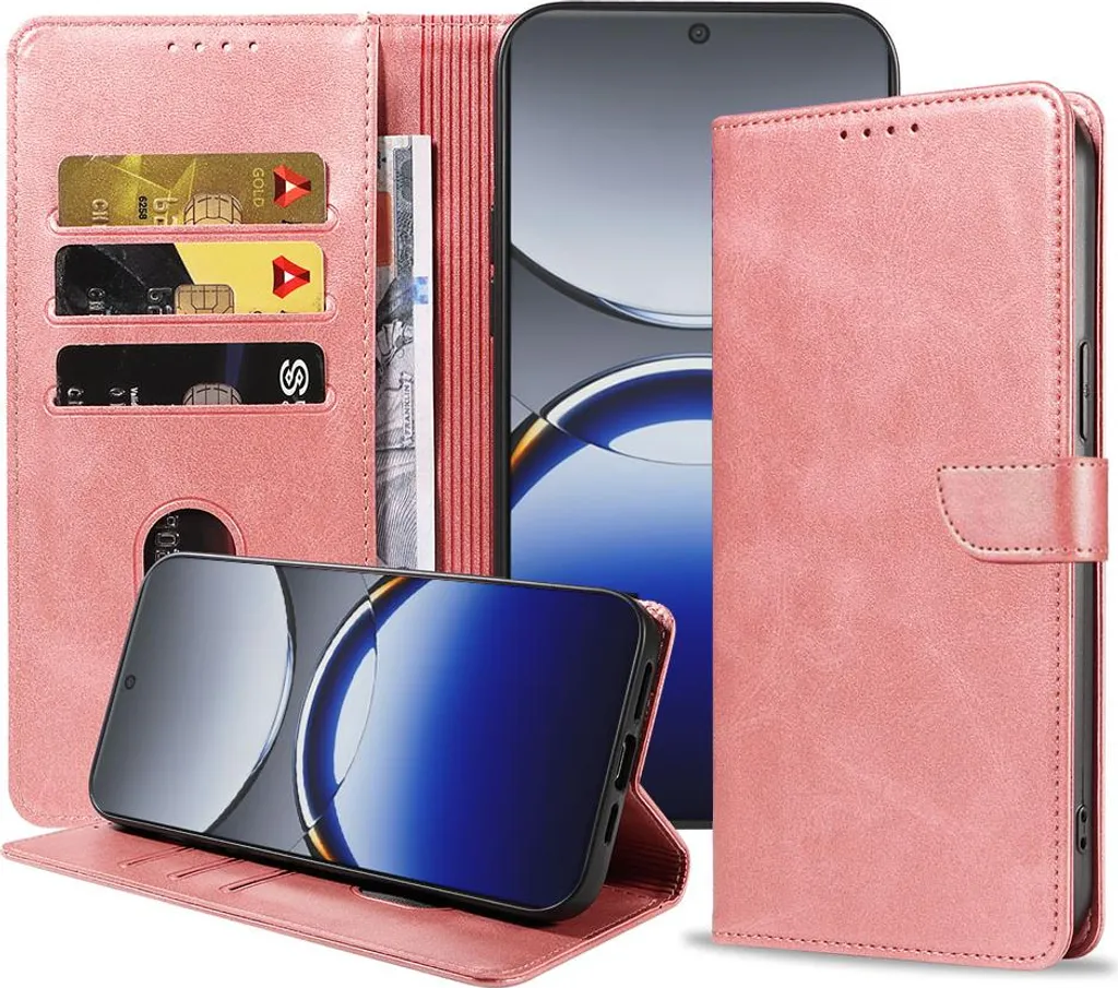 Custodia Oppo Find X8 Pro Oro Rosa: Portafoglio in Ecopelle Magnetica