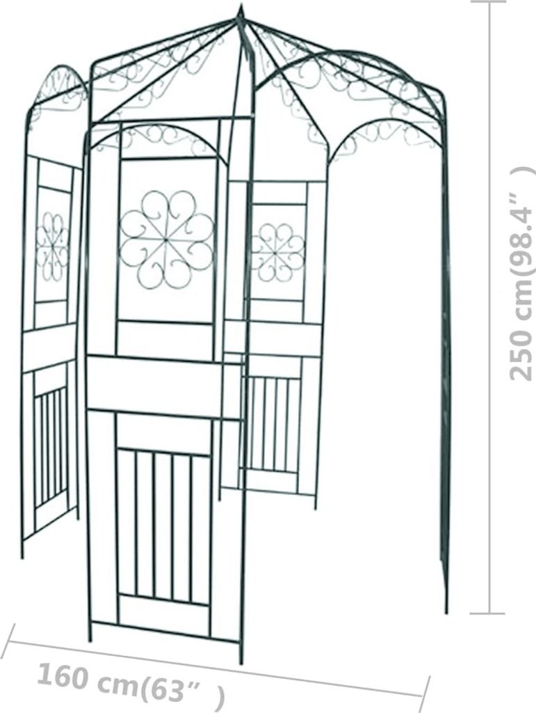 Hochwertigen Möbel Rosenbögen - Grün Rosenpavillon 250cm Dunkelgrün NEU4862656
